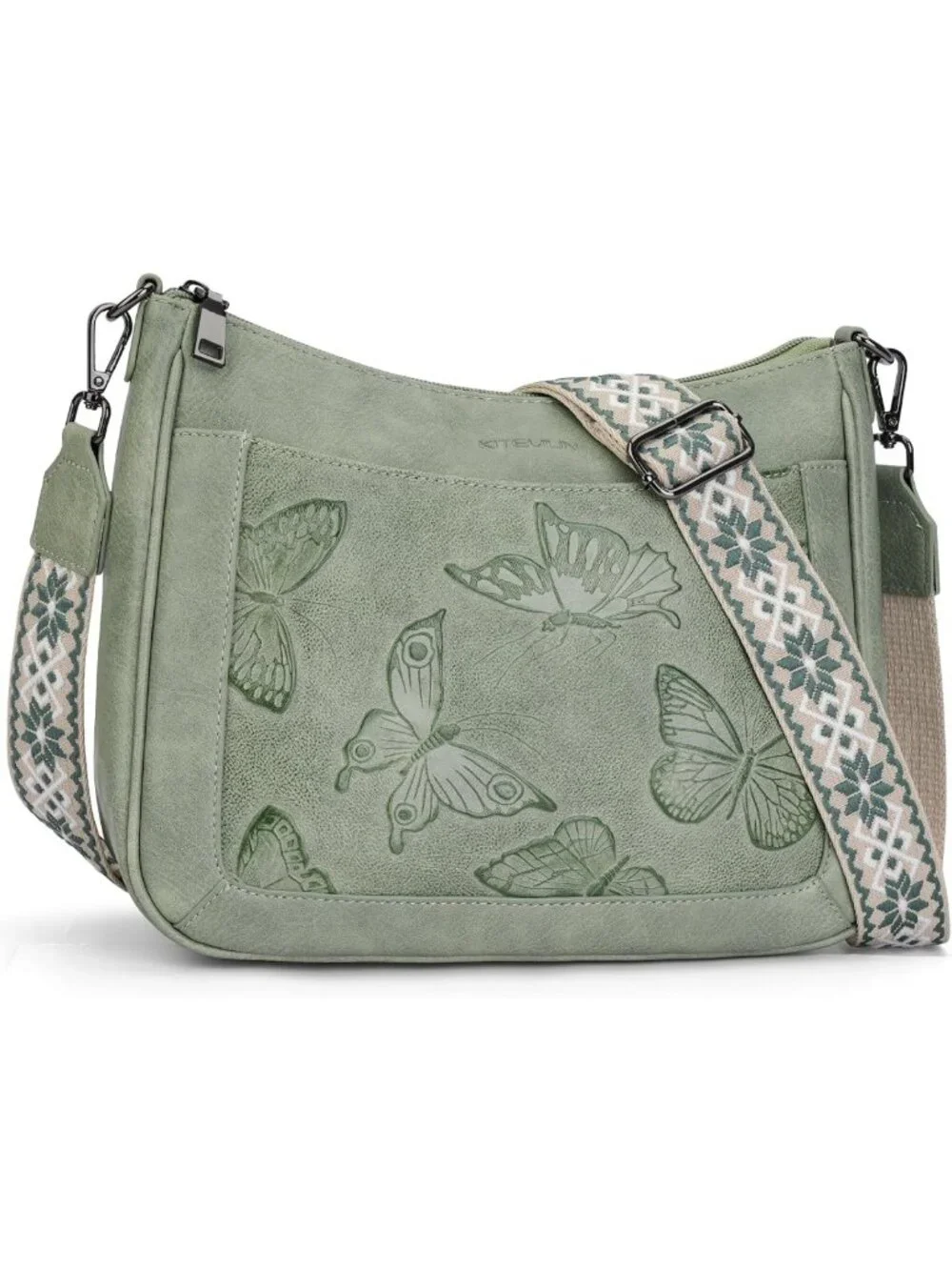 Trendy Vegan Leather Butterfly Crossbody Bag for Women - Medium Hobo Purse